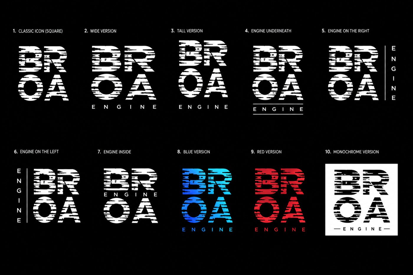 Ten logo lockup variant reference sheet